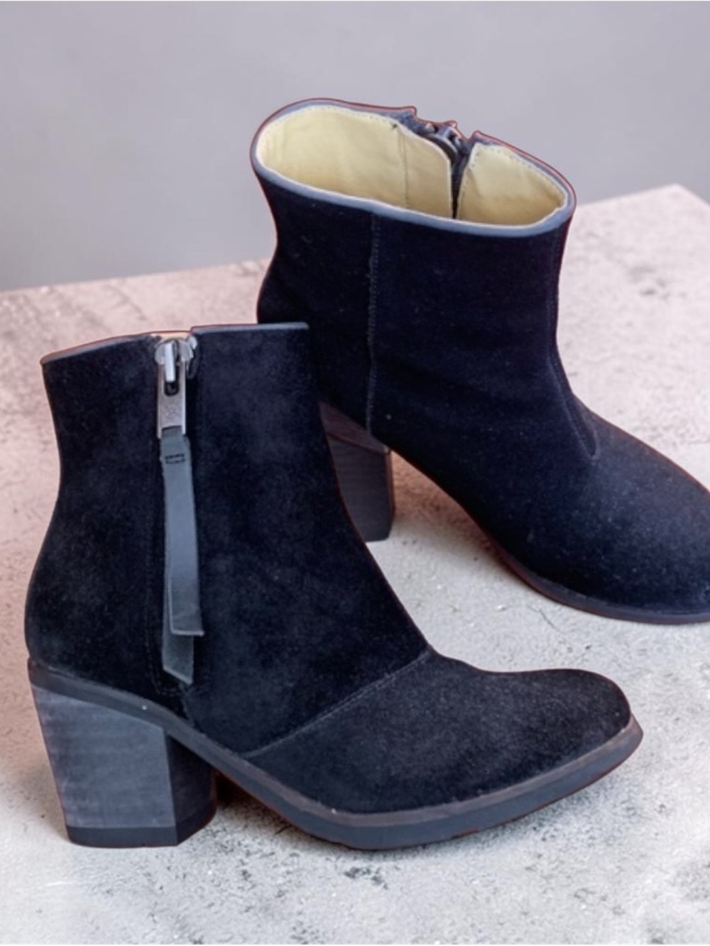 Bussola Vintage Black Suede Ankle Booties